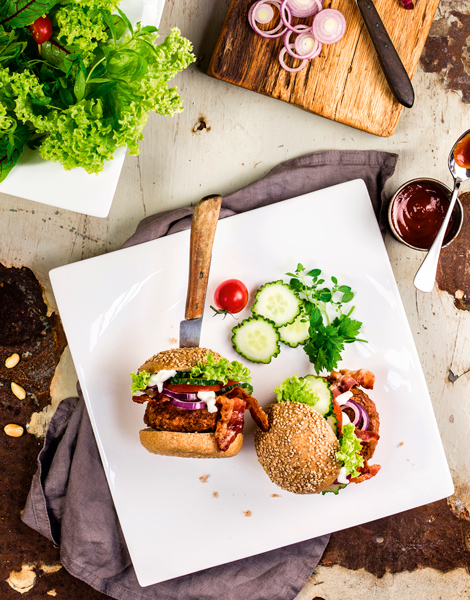 Vollkorn-Bun zu saftigem Burger